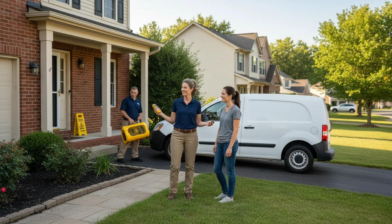 Residential water damage restoration in Johnston City, IL